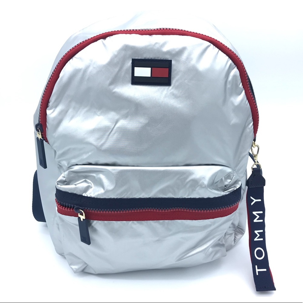 Tommy Hilfiger silver shiny backpack NWT